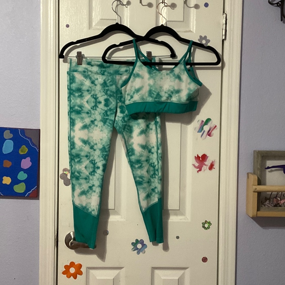 BCG Kids Tie-Dye Leggings and‎ Top Set - Teal